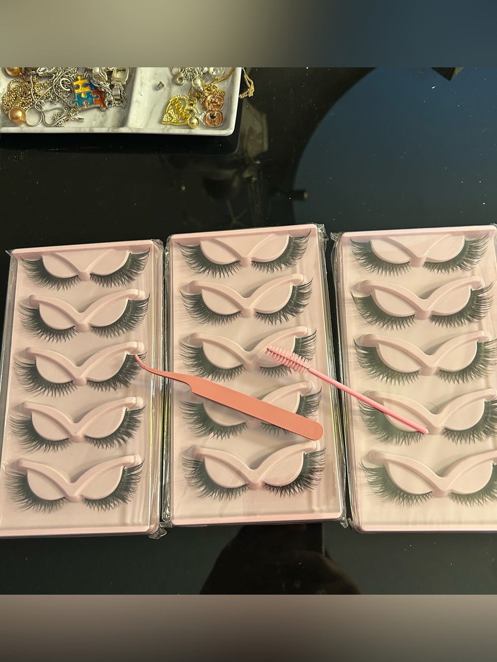 15 Pairs Faux Mink Cat Eye False Eyelashes Wispy Lashes 3-5 Set with Applicator